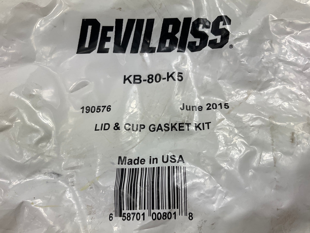 DeVilbiss KB-80-K5 Replacement Gasket, Use With KB-555 KBII Pressure Cup, 5 Pack