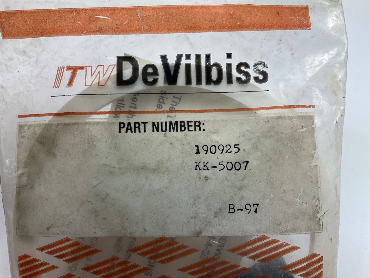 DeVilbiss KK5007 Spray Gun One Quart Paint Cup Repair Kit For TGC-545
