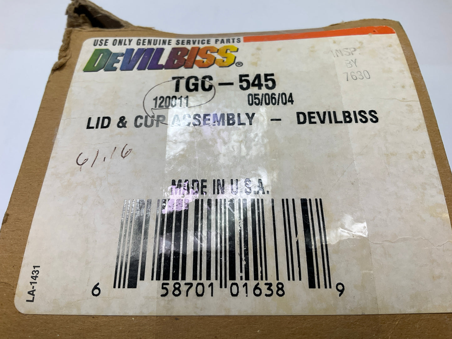 OPEN BOX - SEE PHOTOS DeVilbiss TGC545 TGC Suction Feed Spray Gun Cup, Aluminum