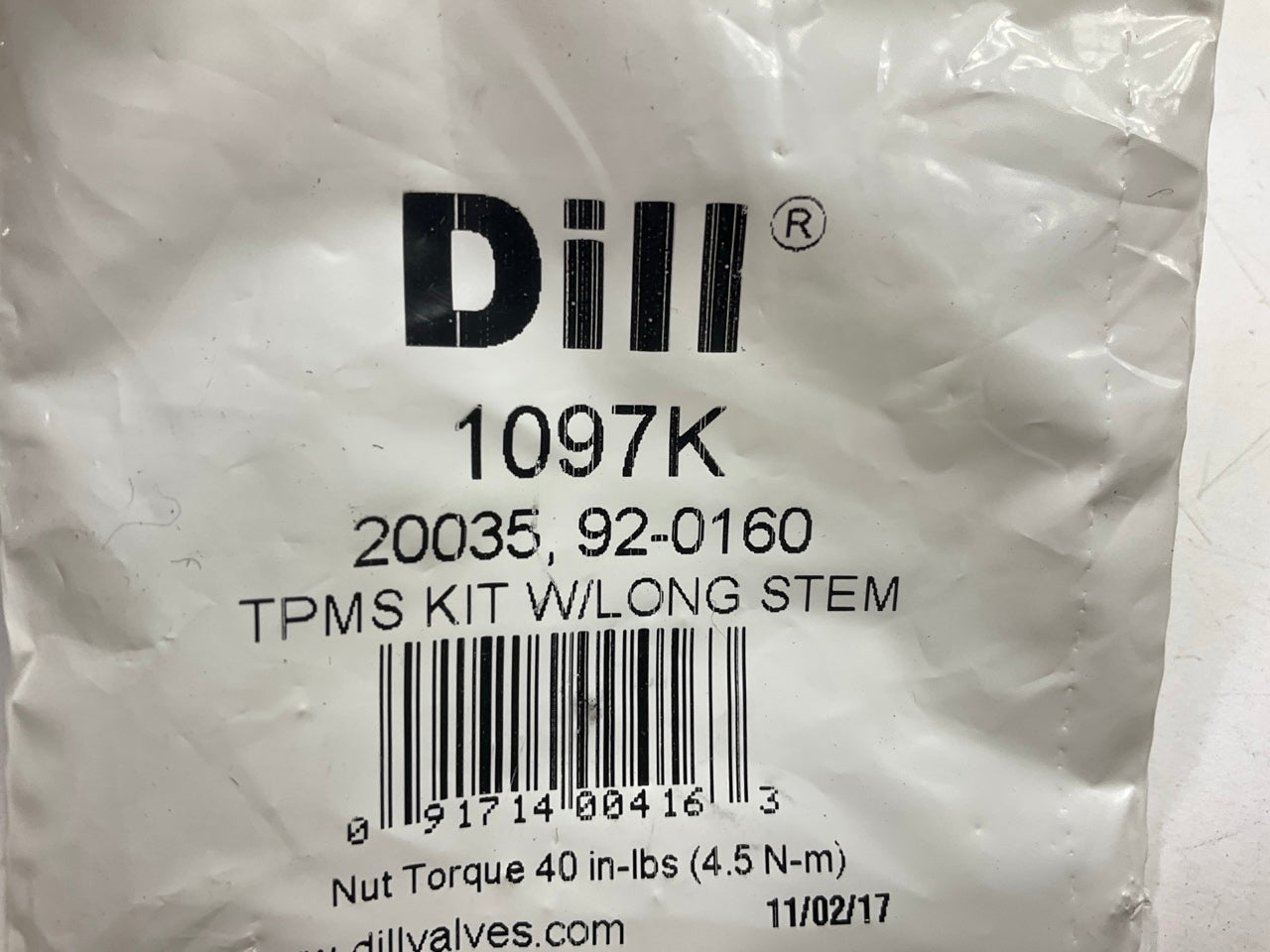 Dill 1097K TPMS Valve Stem Kit Replaces Schrader 20035, 92-0160