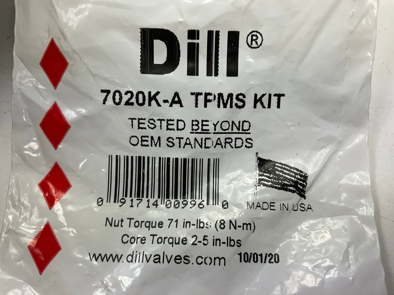 (4) Dill 7020K TPMS Tire Pressure Monitor Sensor Service Kit