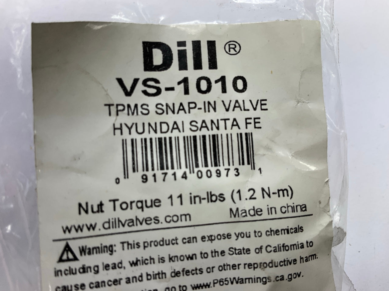 (4) Dill VS-1010 Valve Stem Kit For TPMS Tire Pressure Monitor Sensor