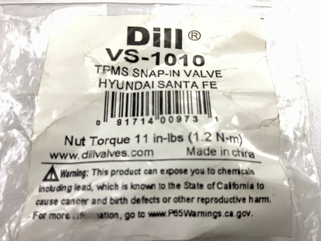 Dill VS-1010 Valve Stem Kit For TPMS Tire Pressure Monitor Sensor