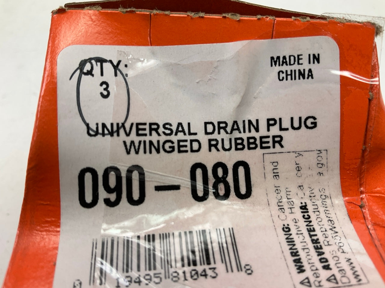(3) Dorman 090-080 Universal Oil Drain Plugs, Rubber, 1/2''-3/4'' (M12 To M18)