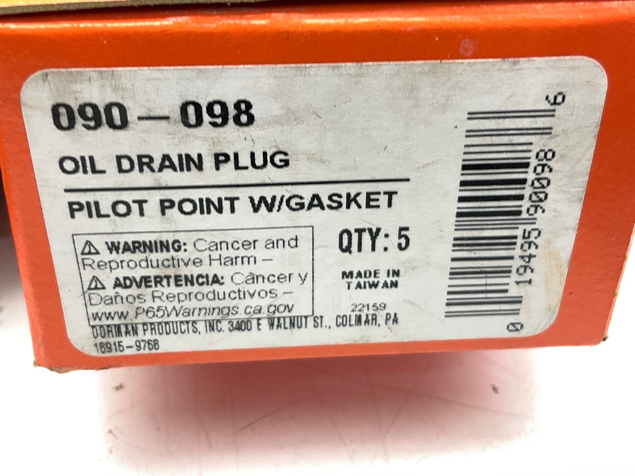 (5) Dorman 090-098 Engine Oil Drain Plug - M14-1.50