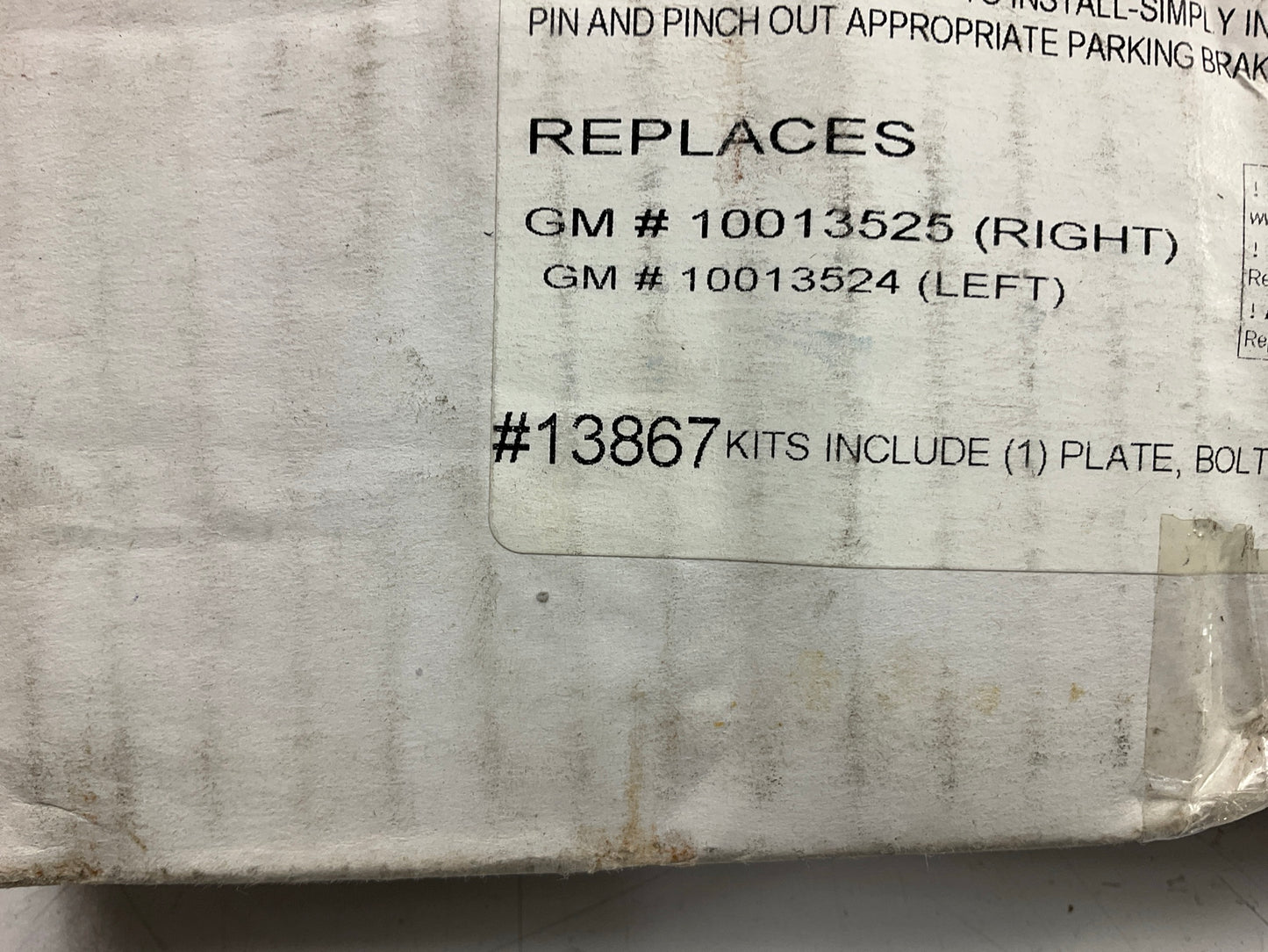 MISSING HARDWARE Dorman 13867 Brake Backing Plate
