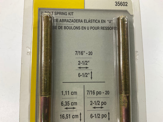 (2) Dorman 35602 Leaf Spring Round U-Bolt Kit - 7/16''-20 X 6-1/2'' X 2-1/2''