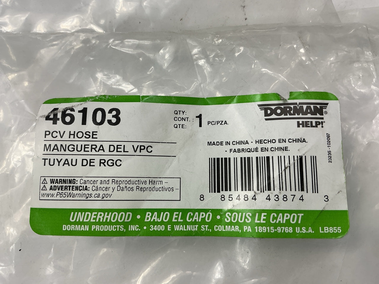 Dorman 46103 Engine Crankcase Breather Hose Check Valve