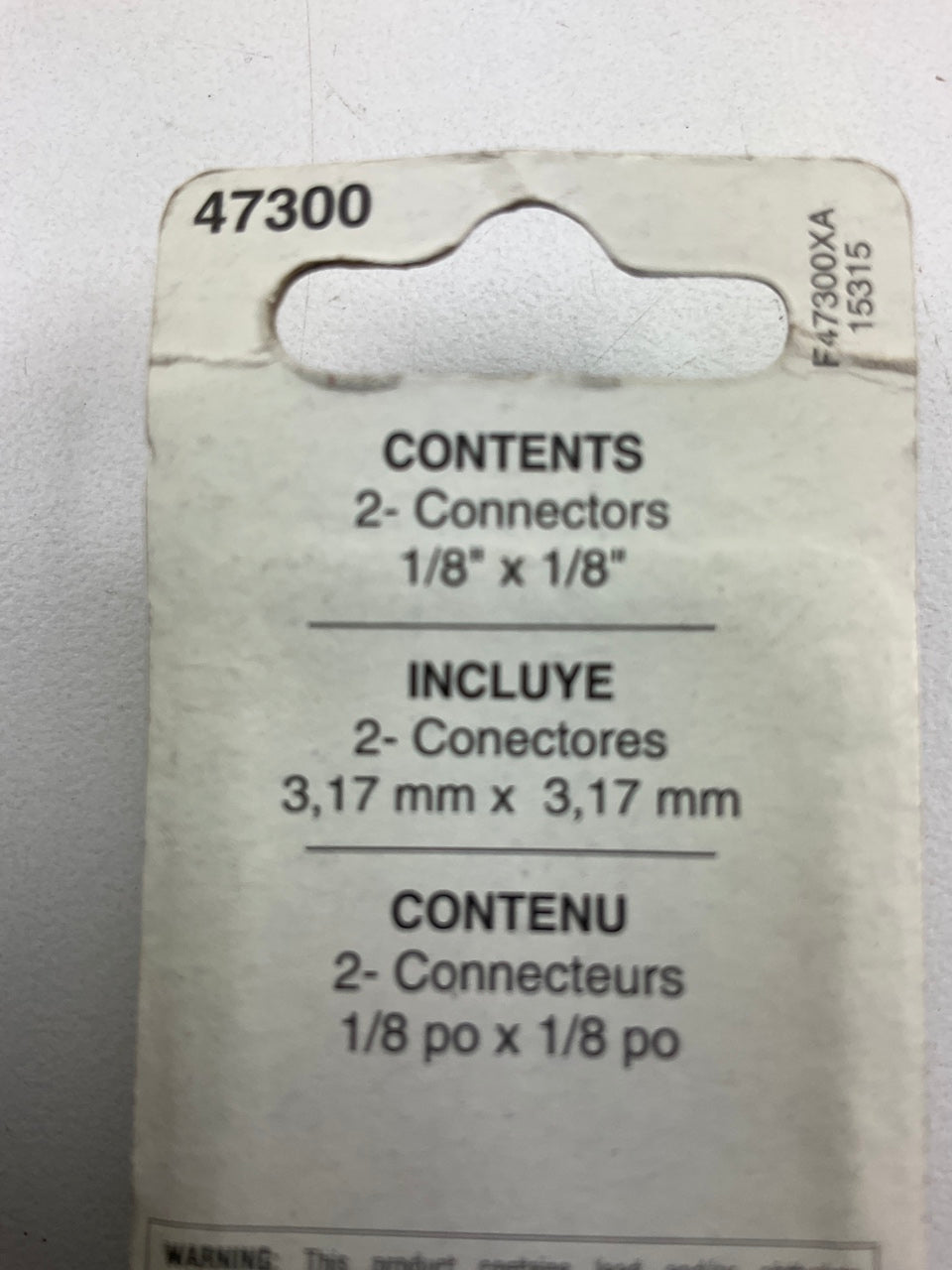 Dorman 47300 - 1/8 In. X 1/8 In. Hard Vacuum Tubing Connector - Pack Of 2