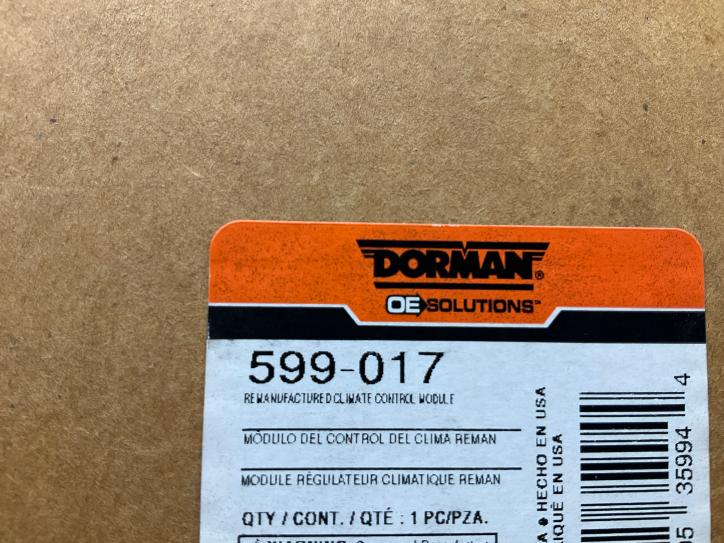 Reman. Dorman 599-017 A/C Heater Control Climate Control Module Switch