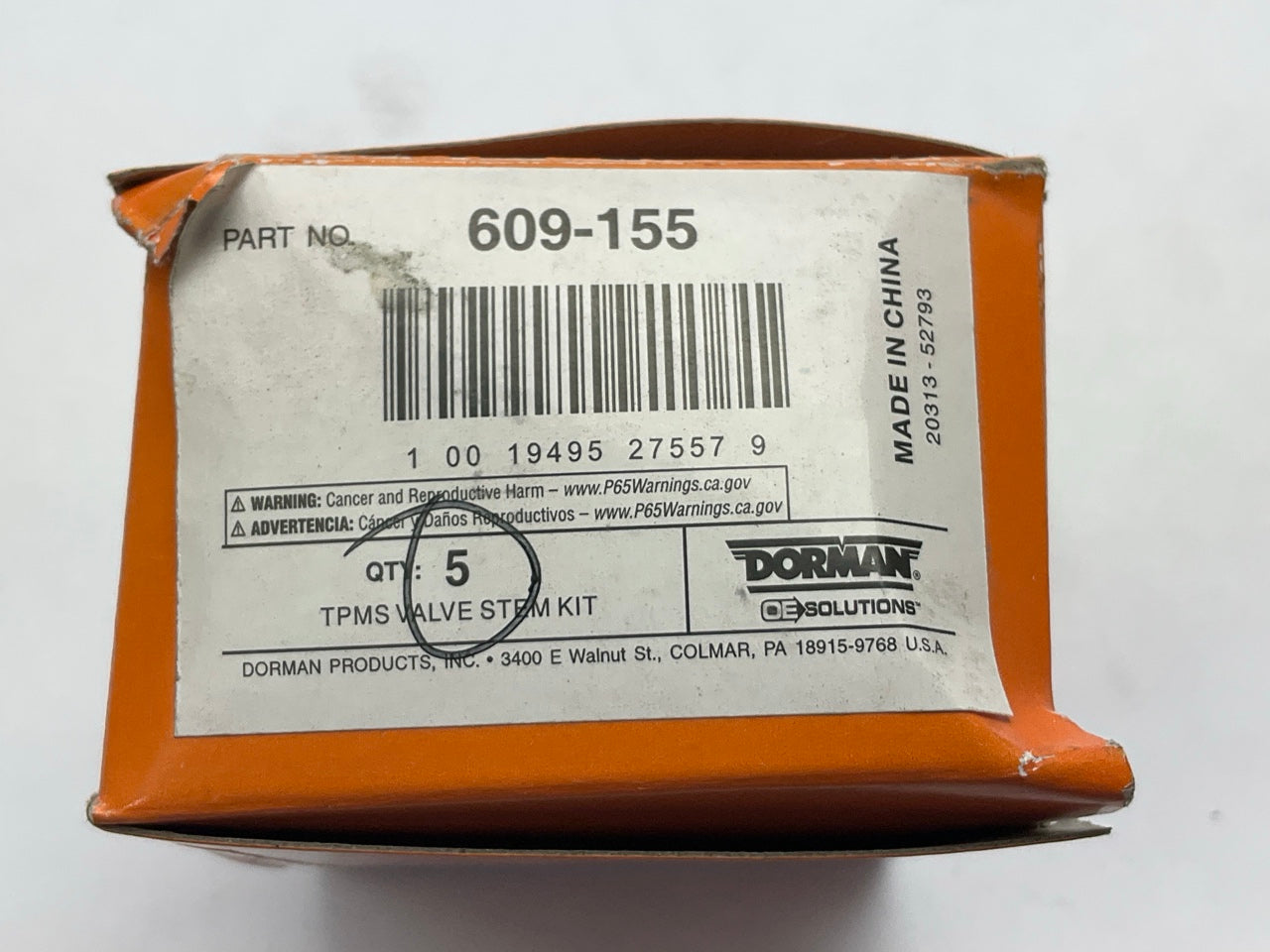 (5) Pack - Dorman 609-155 Tire Pressure Monitoring System (TPMS) Valve Stem Kit