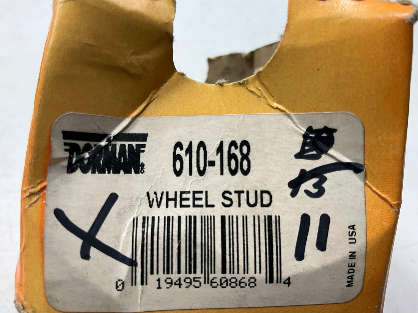 (10) Dorman 610-168 - 7/16-20 Serrated Wheel Lug Stud .570'' Knurl, 1-5/8'' Lenght