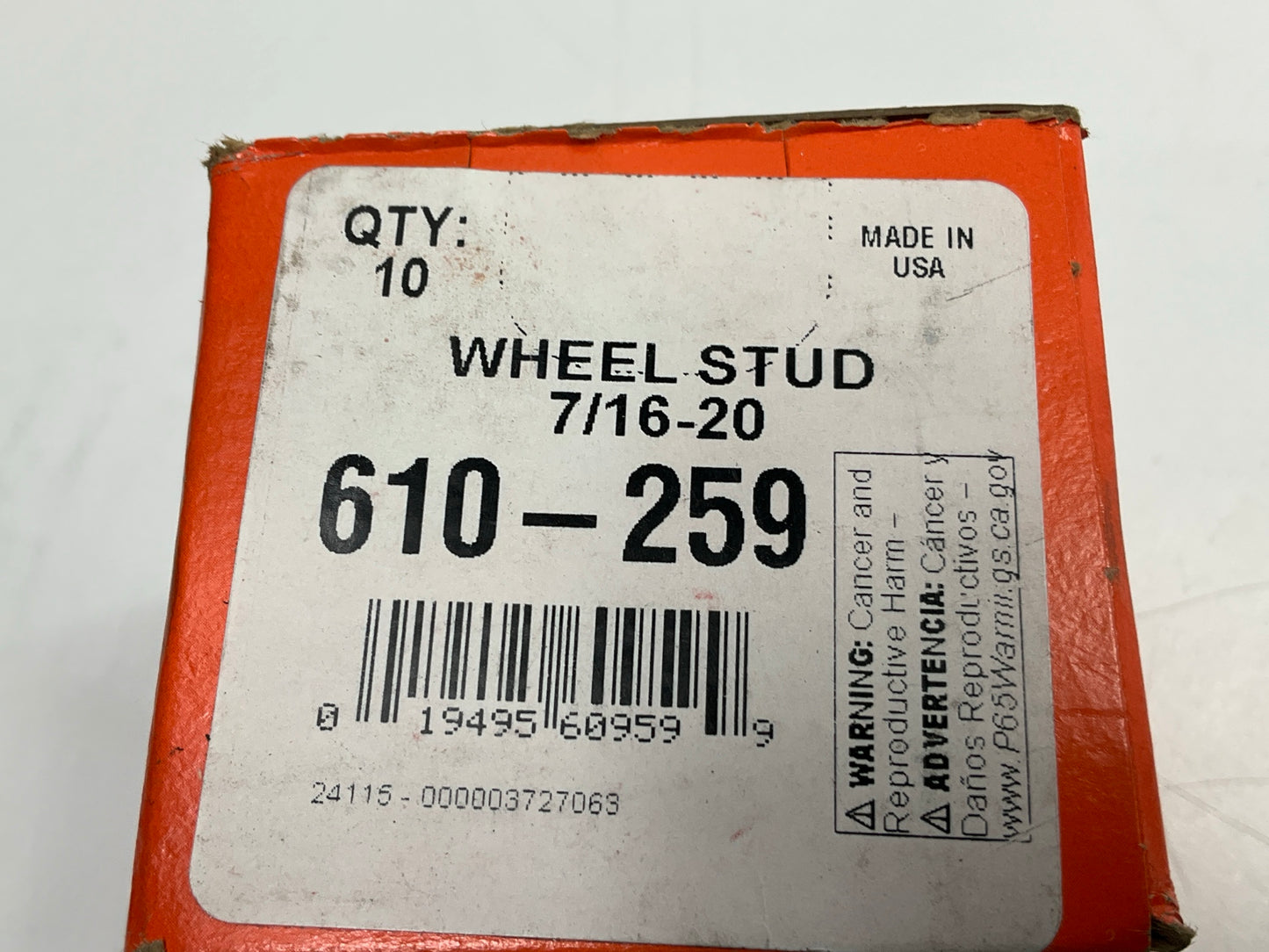 (10) Dorman 610-259 Wheel Lug Studs