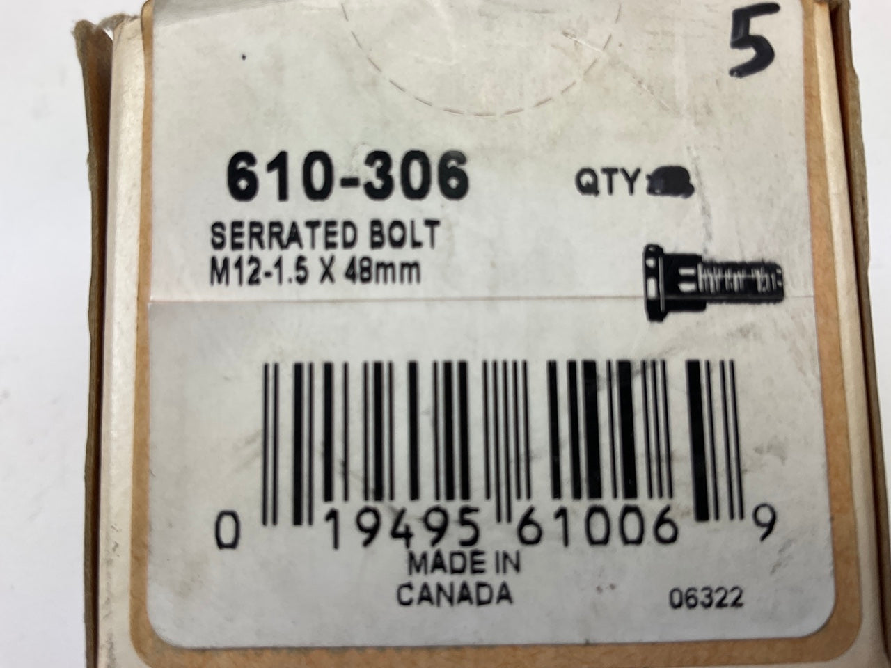 (5) Dorman 610-306 Front Wheel Lug Studs