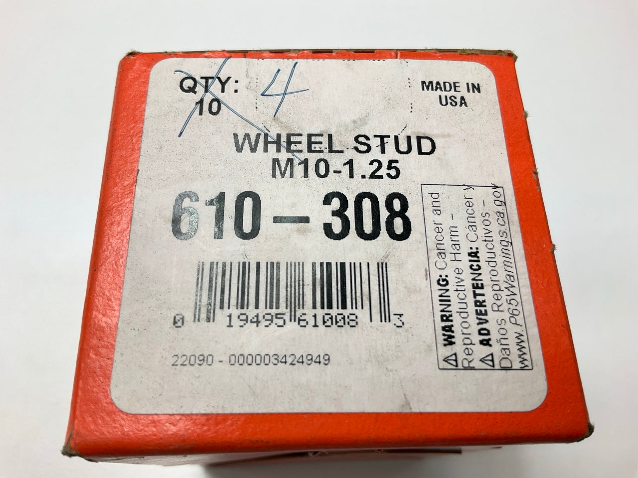(4) Dorman 610-308 Wheel Lug Stud