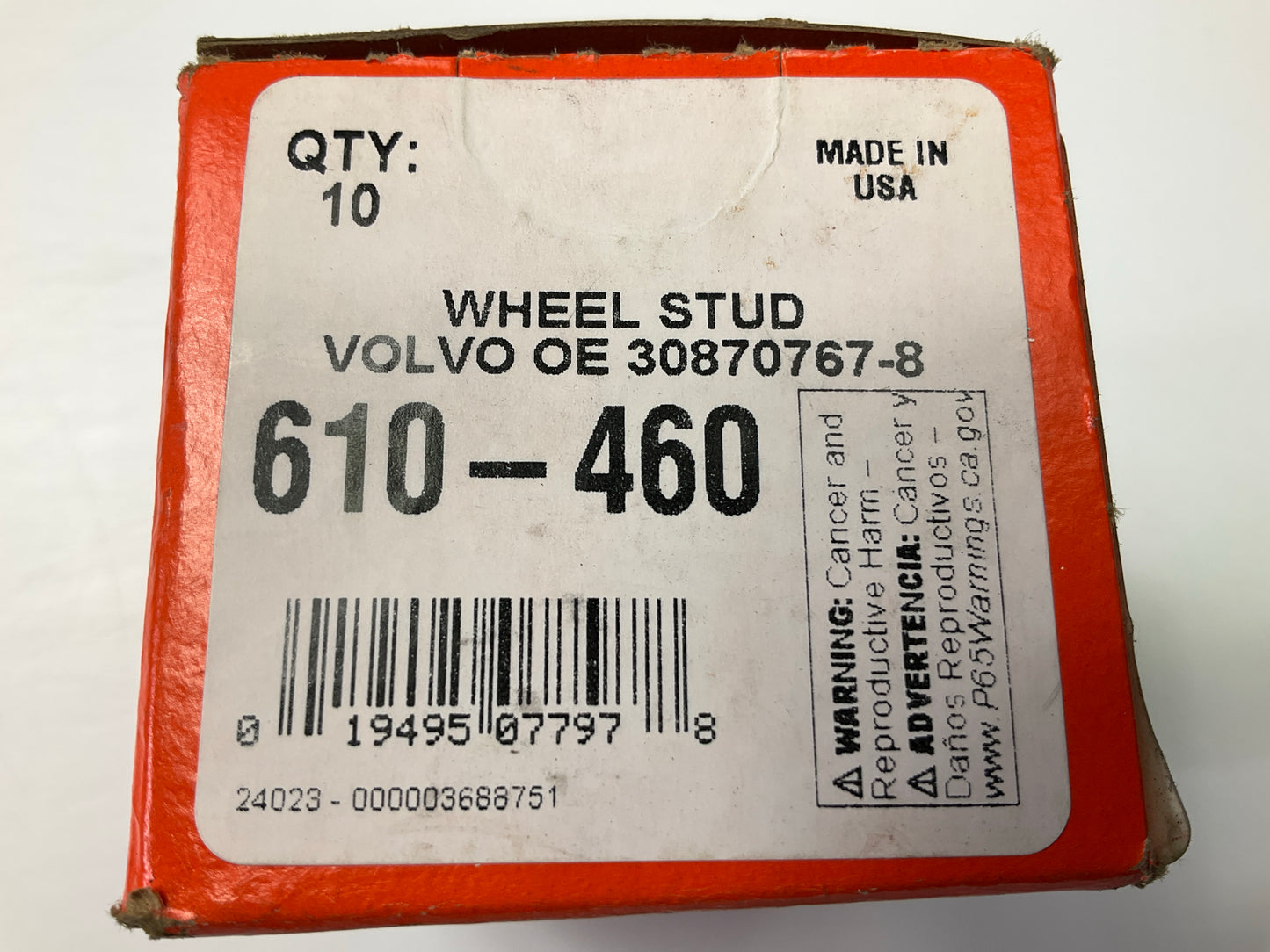 (10) Dorman 610-460 Wheel Lug Studs