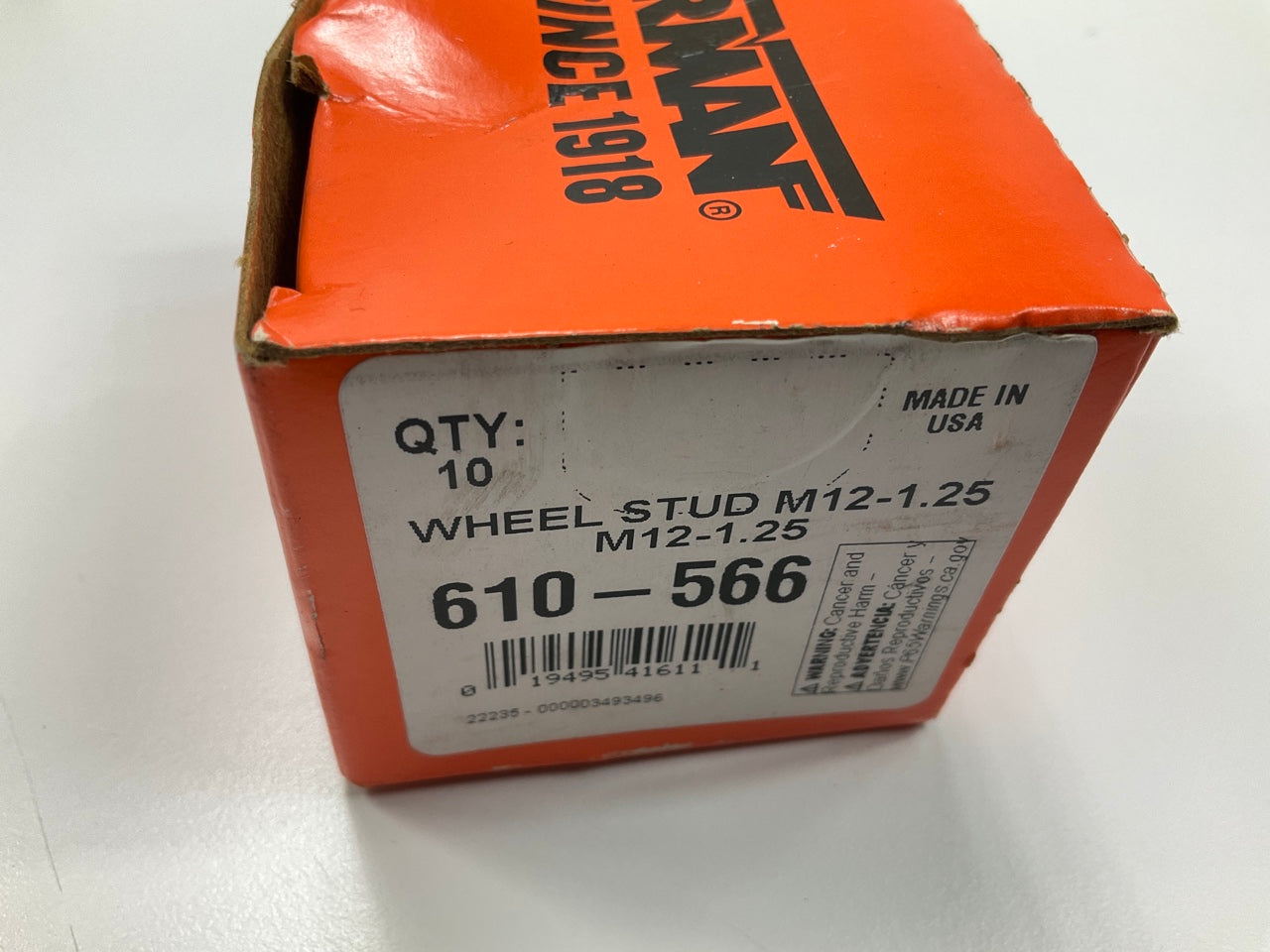 (7) Dorman 610-566 M12-1.25 Serrated Wheel Lug Studs 14.38mm Knurl 43.5mm Length