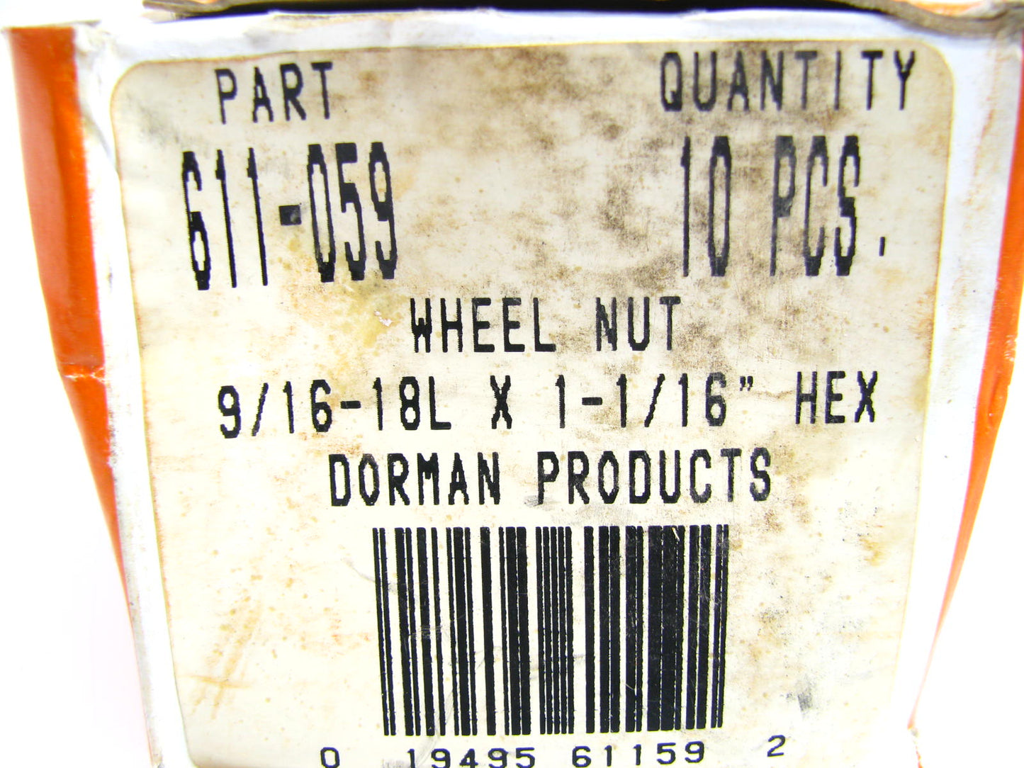 (10) Dorman 611-059 Rear Wheel Lug Nuts - 9/16-18L X 1-1/16'' HEX