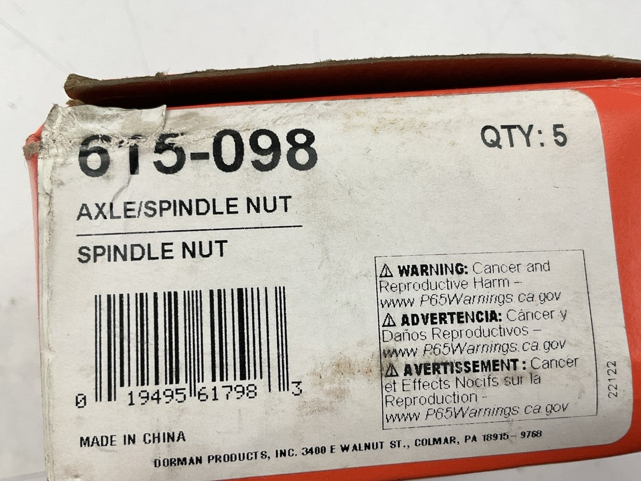 Dorman 615-098 Front Wheel Bearing Spindle Nut - 5 PACK