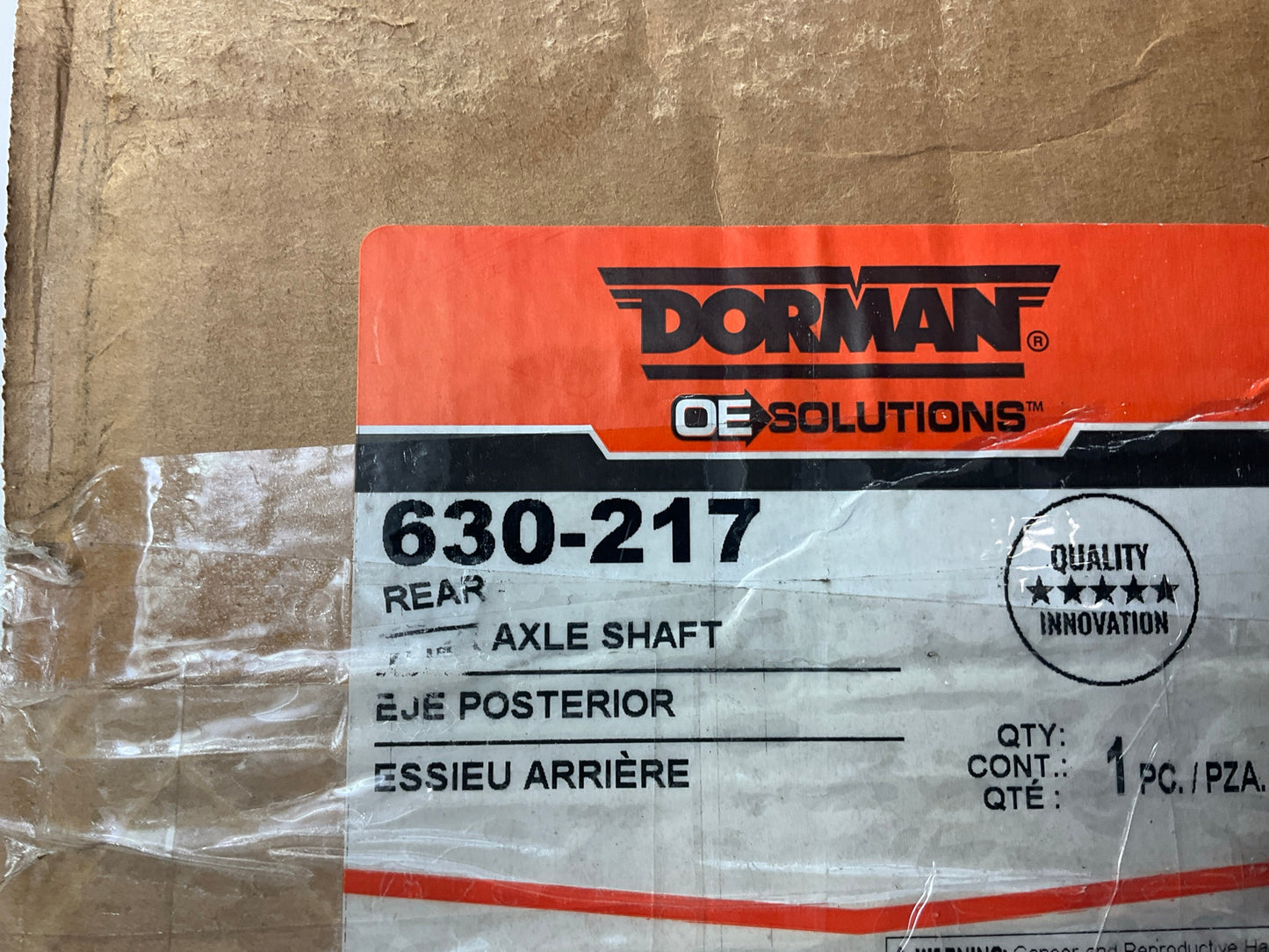 MISSING ALL HARDWARE - Dorman 630-217 Rear Axle Shaft