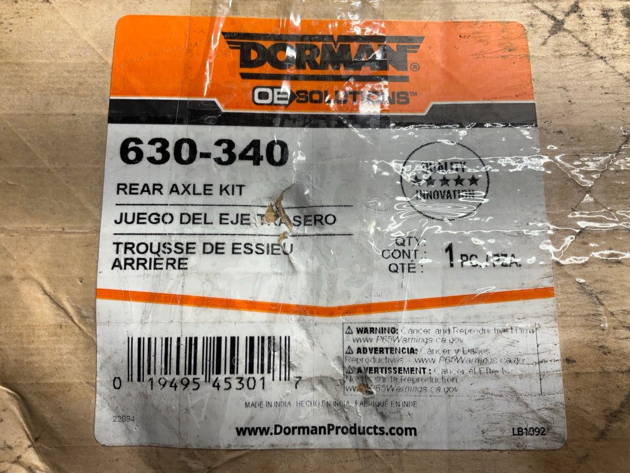 Dorman 630-340 Rear Axle Shaft For 1995-1998 Toyota T100, 2000-06 Tundra