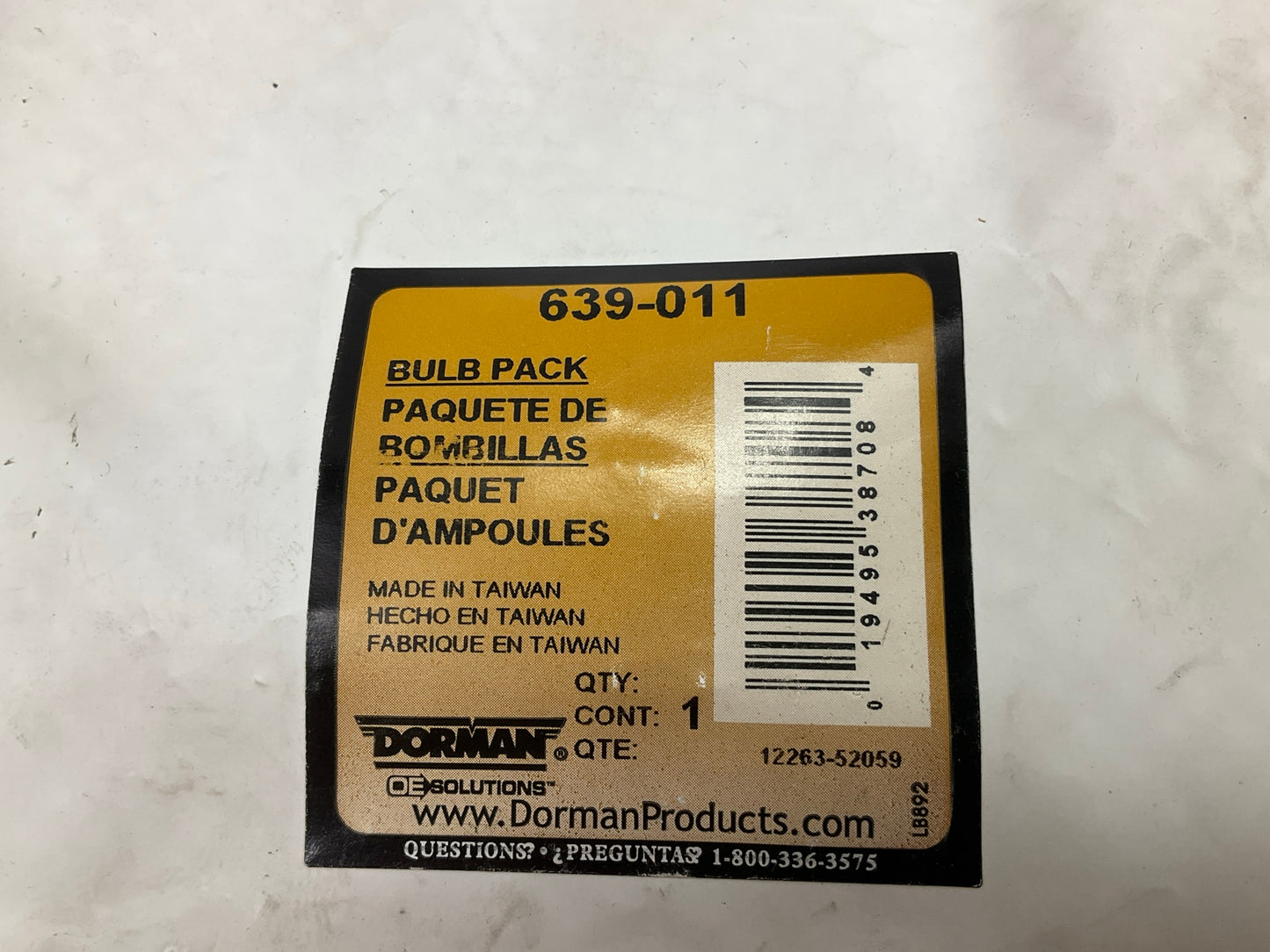 (4) Dorman 639-011 Multi-Purpose Light Bulb Lamps 12V 18W