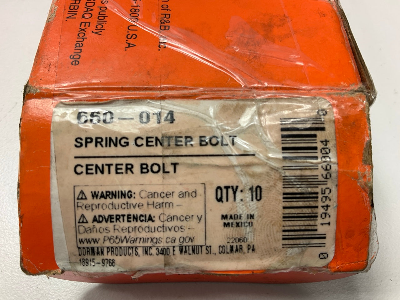 Dorman 660-014 Leaf Spring Center Bolts With Nuts - 7/16-20 X 6, 10 Pack