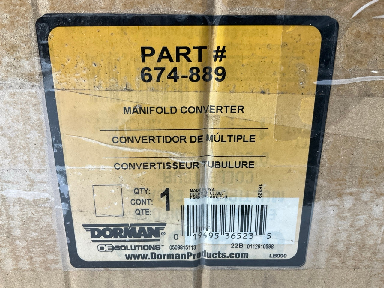 MISSING GASKET - Dorman 674-889 Catalytic Converter 04-40 Malibu, 06-10 G6