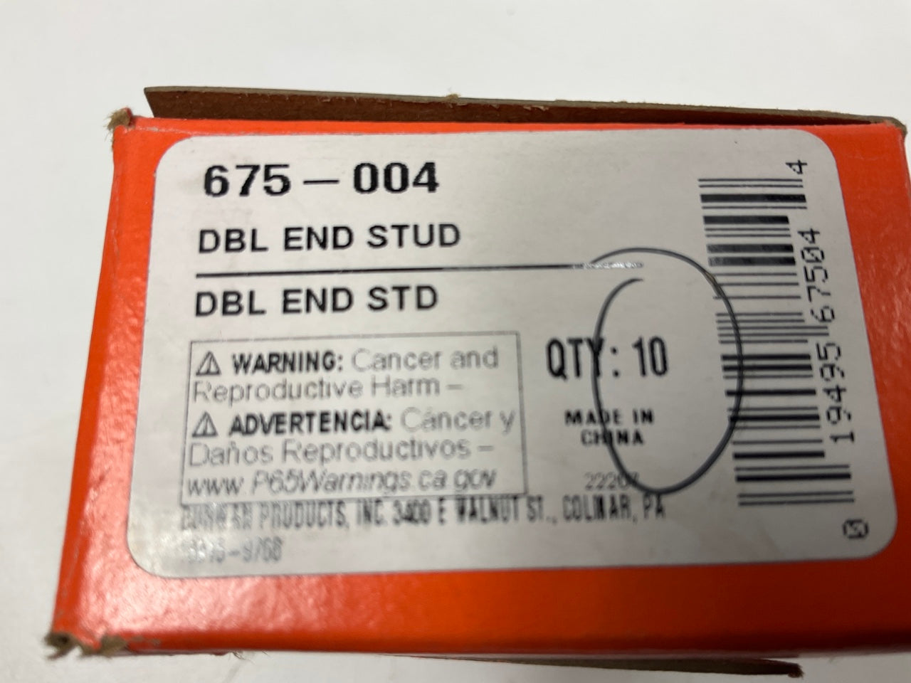 Dorman 675-004 Double Ended Stud - 3/8-16 X 5/8 In. And 3/8-16 X 1 In, 10 Pack