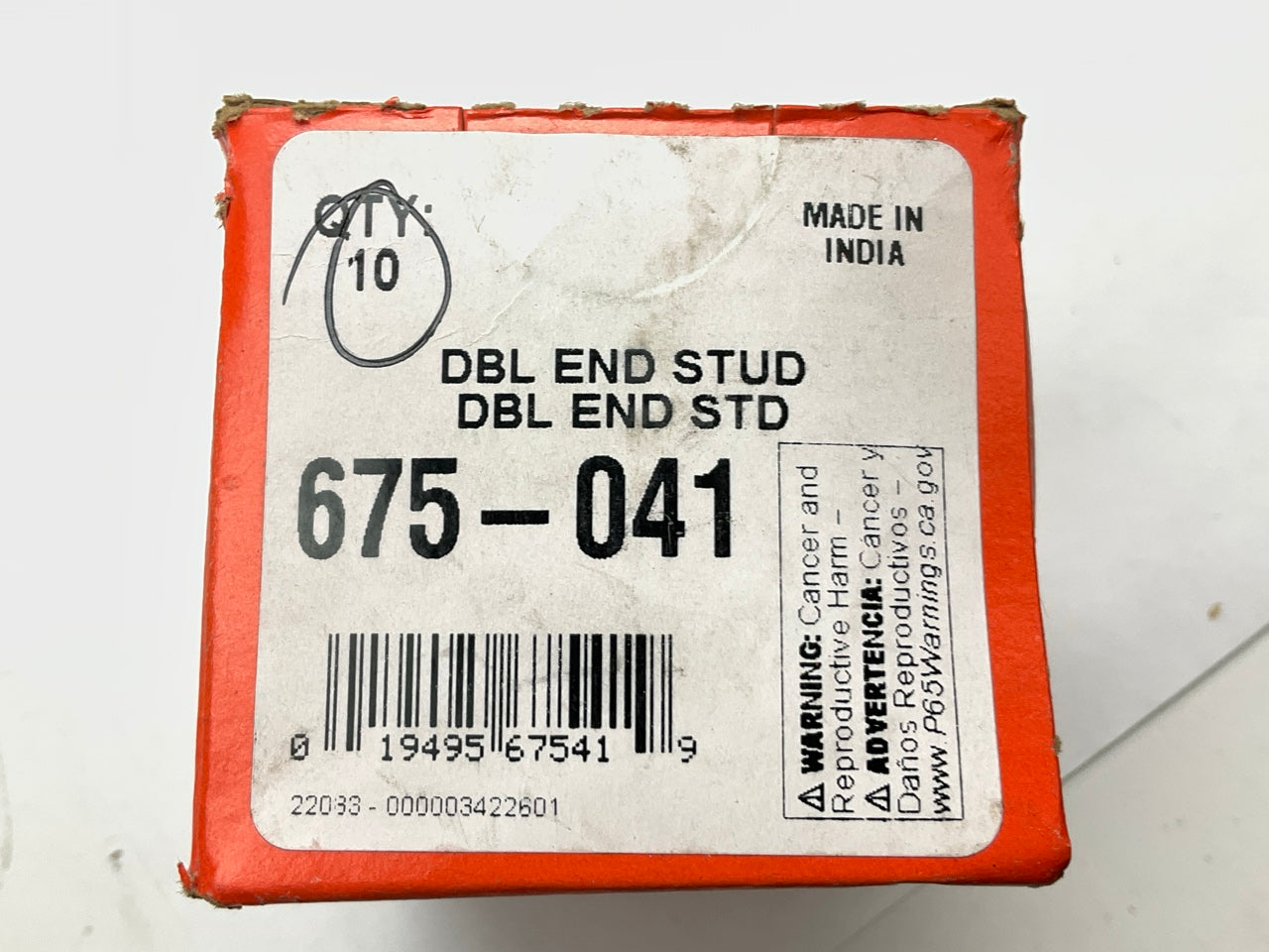 Dorman 675-041 Double Ended Stud - 7/16-14 X 3/4 In. & 7/16-20 X 7/8 In. 10 Pack