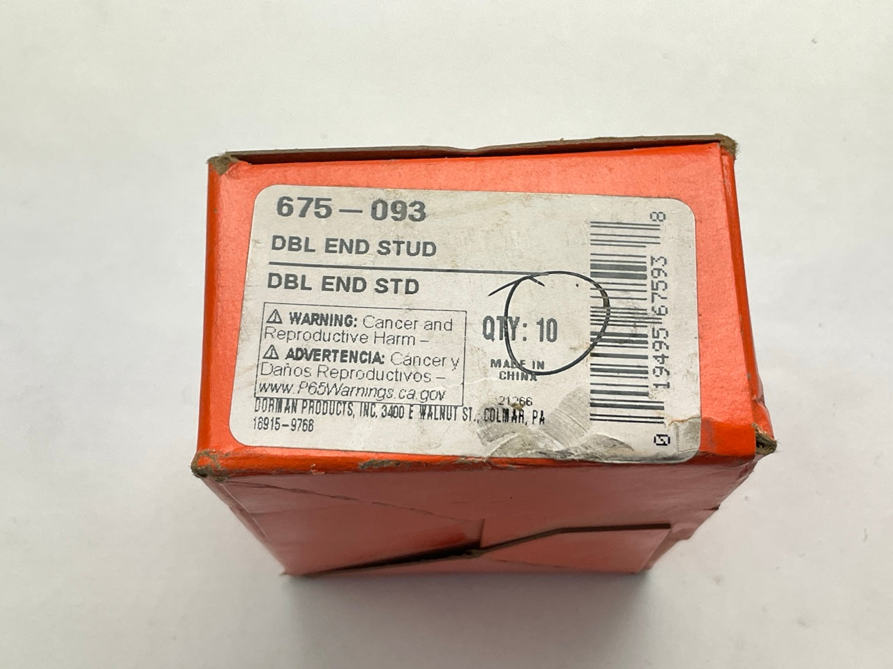 (10) Dorman 675-093 Double Ended Stud - 5/16-18 X 9/16 In. And 5/16-24 X 1