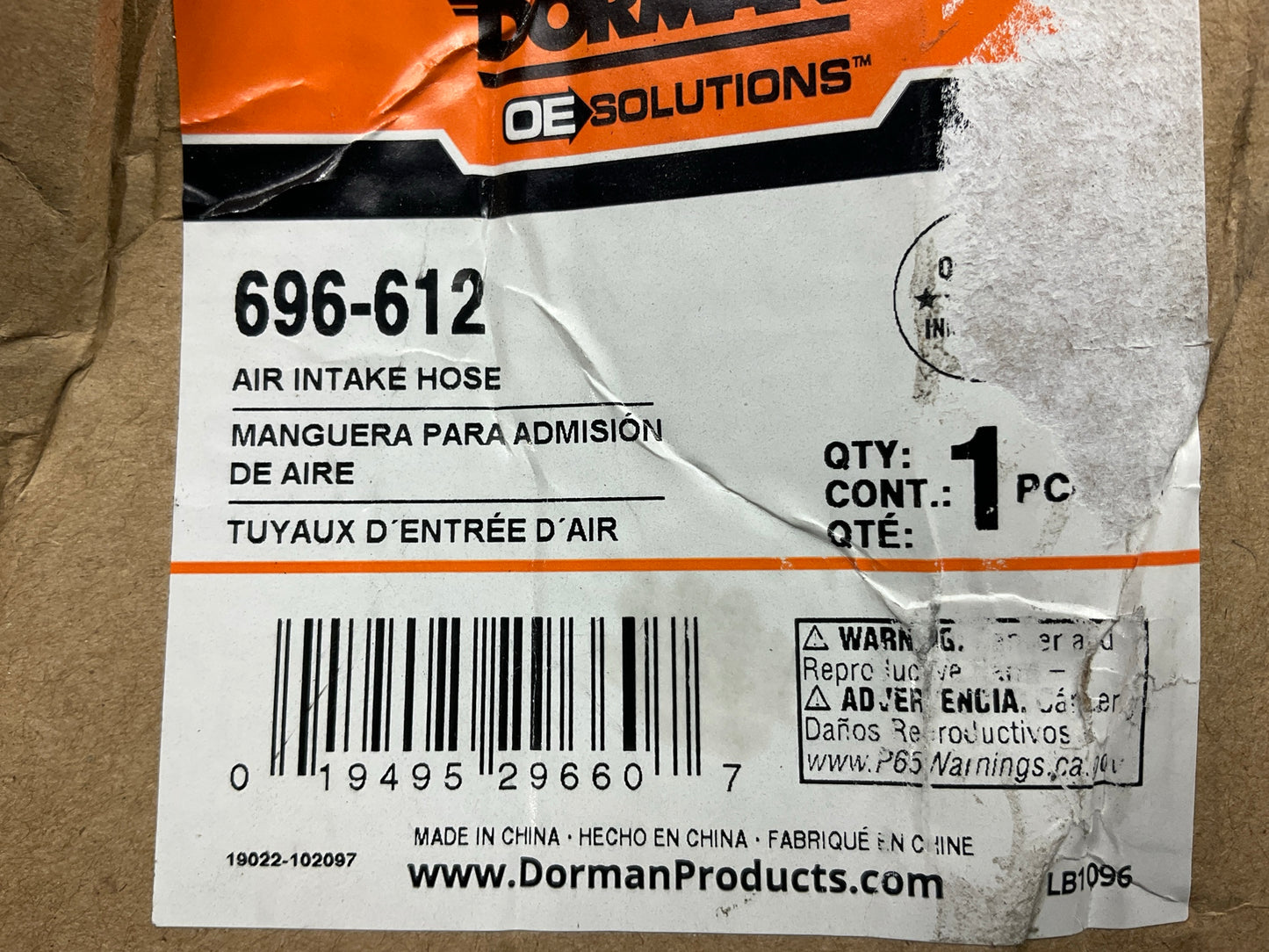 Dorman 696-612 Engine Air Intake Hose 2000-2001 Mazda MPV