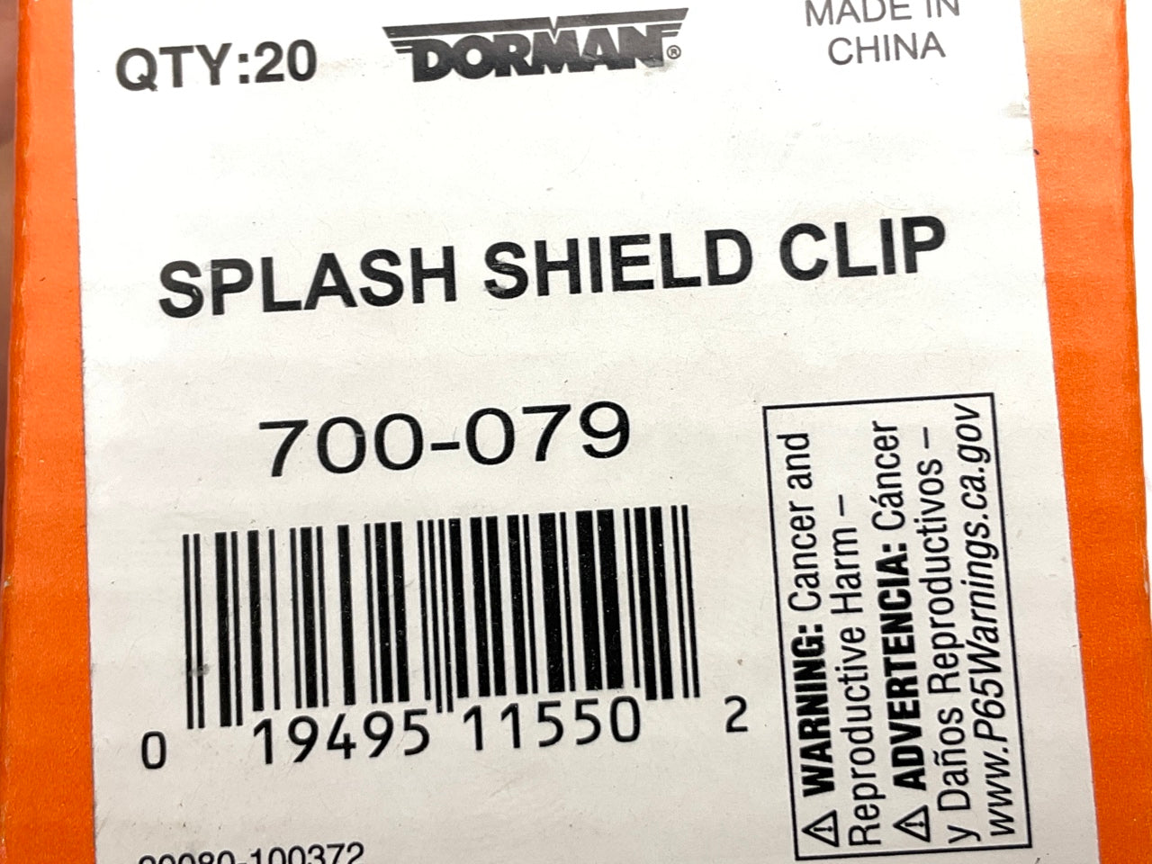 (20) Dorman 700-079 Fender Liner / Engine Splash Shield Retainer Clips