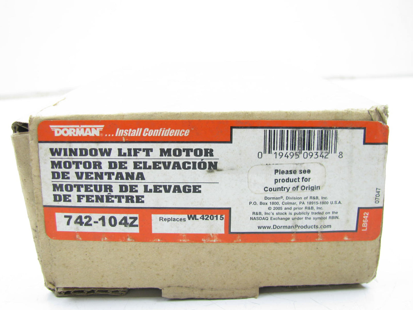 Dorman 742-104Z Power Window Motor