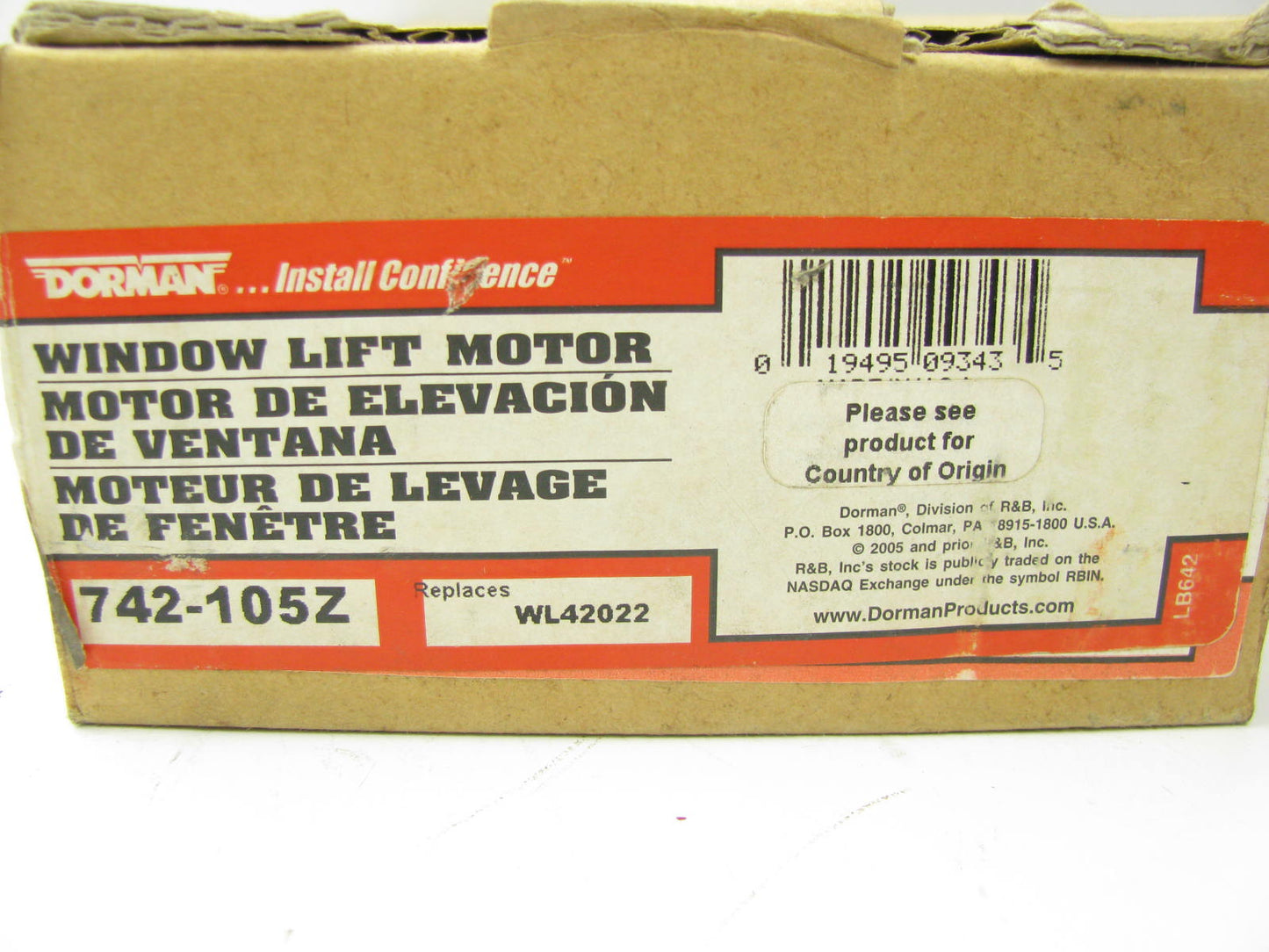 Dorman 742-105Z Power Window Motor ( Replaces WL42022 )