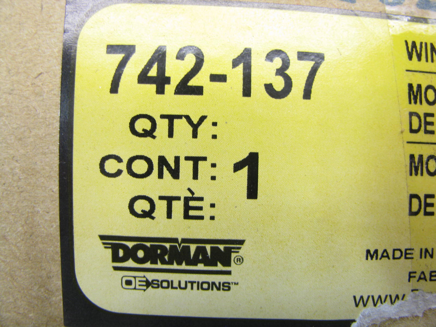 Dorman 742-137 Power Window Motor - Front Left / Rear Right