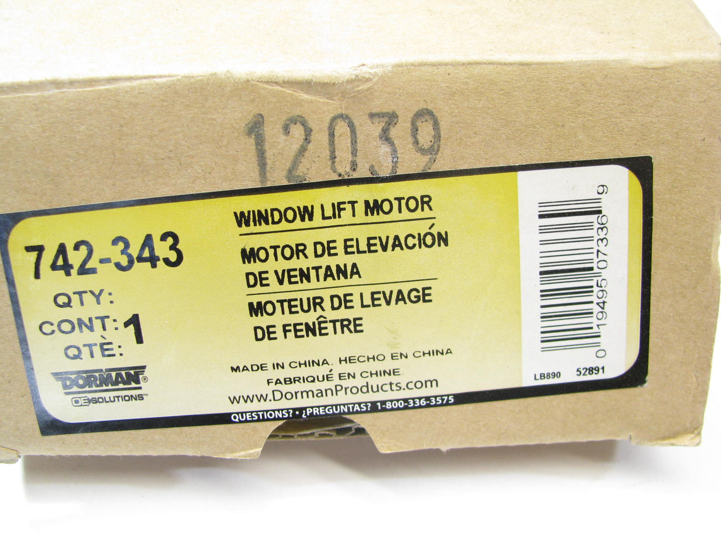 Dorman 742-343 Power Window Motor - Front Right