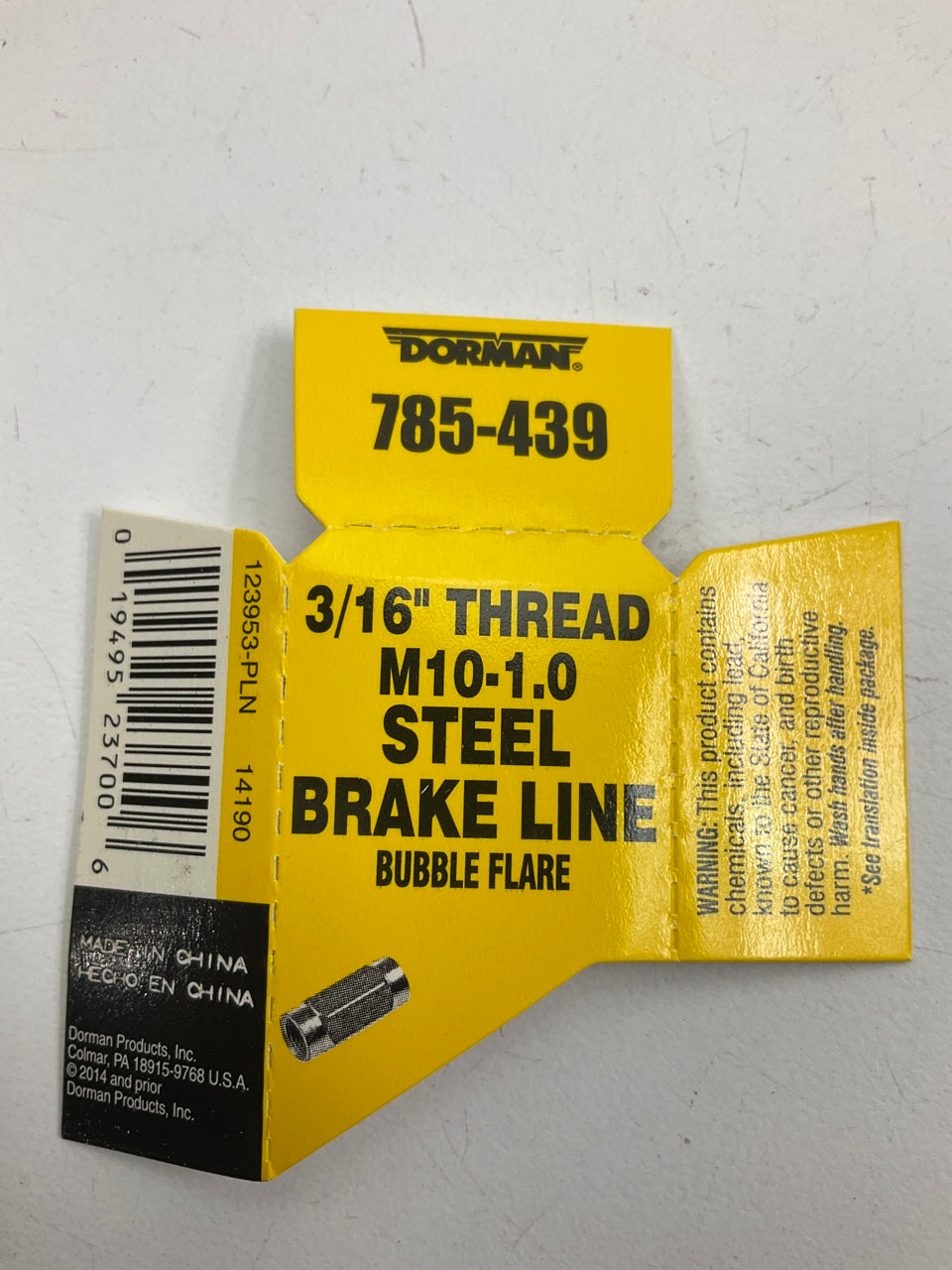 Dorman 785-439 3/16 In. X M10-1.0 Brake Hydraulic Line Union