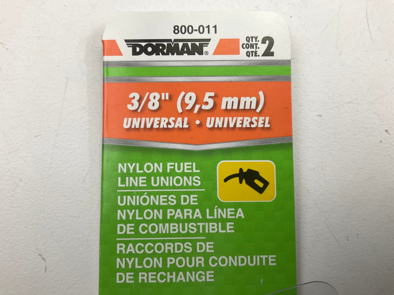 Dorman 800-011 Barbed Carbon Steel Union For 3/8 In. Nylon Fuel Lines - 2 PACK