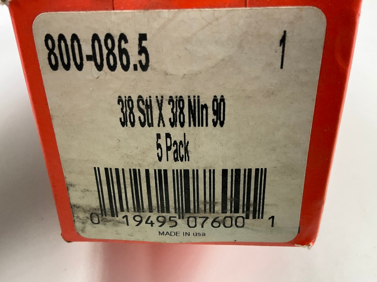 (5) Dorman 800-086 3/8'' To 3/8'' 90 Degree Fuel Line Quick Connector