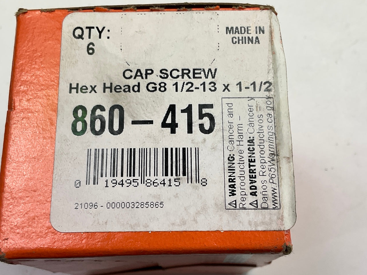 (6) Dorman 860-415 Multi-Purpose Bolt Cap Screw 1/2-13 X 1-1/2'' Long