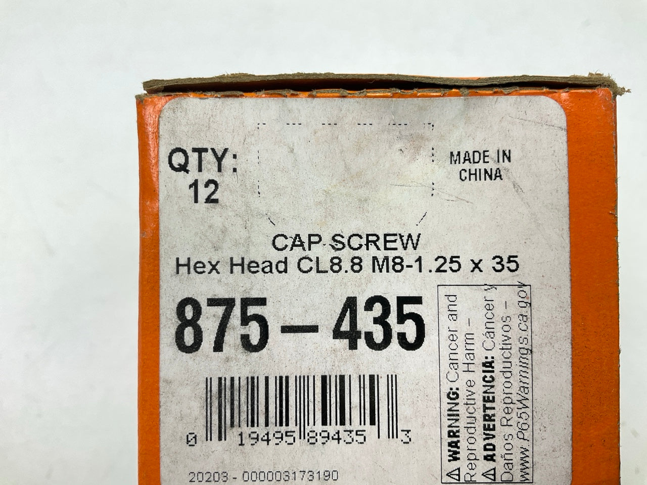 Dorman 875-435 Cap Screw Bolts, Hex Head, Class 8.8, M8-1.25 X 35mm, 12 Pack