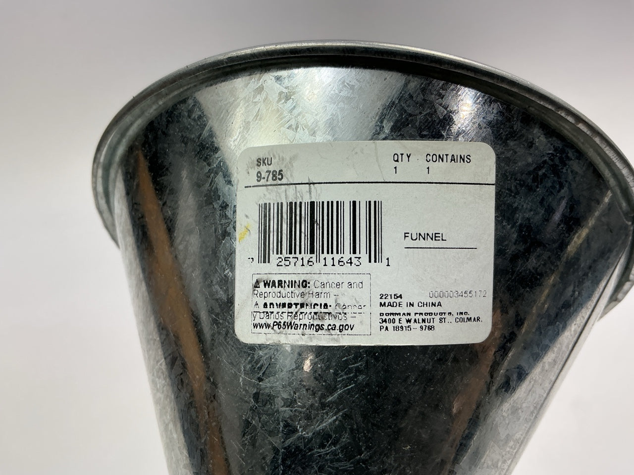 Dorman 5-1/2'' Diameter Steel Flexible Neck Funnel With 1/2'' ID #80 Mesh Screen.