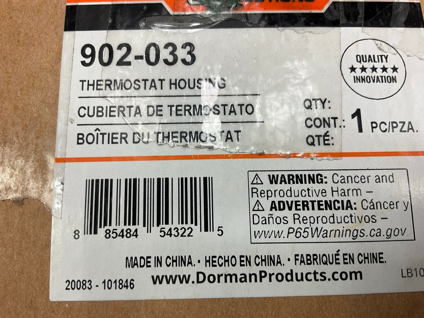 Dorman 902-033 Engine Coolant Thermostat Housing 25192228, 25199824, 55564890