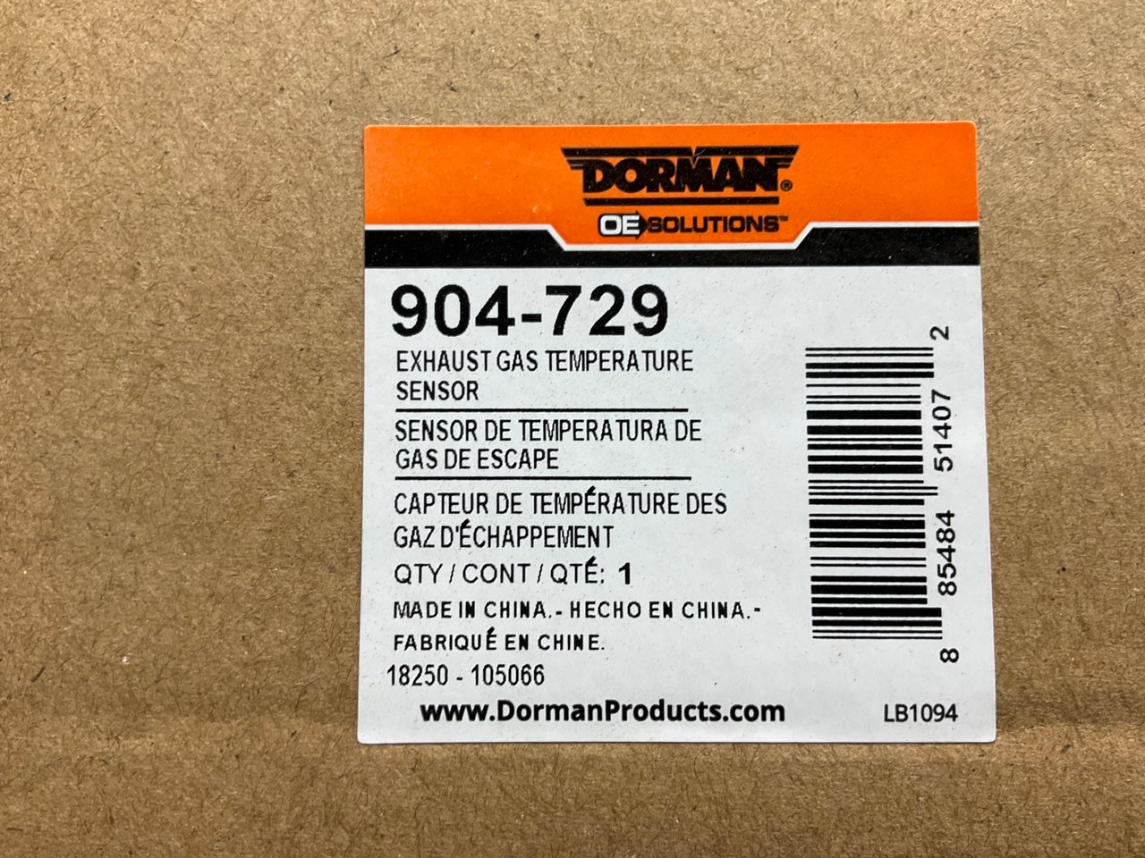 Dorman 904-729 Exhaust Gas Temperature (EGT) Sensor 11-13 Mercedes E350 BlueTEC