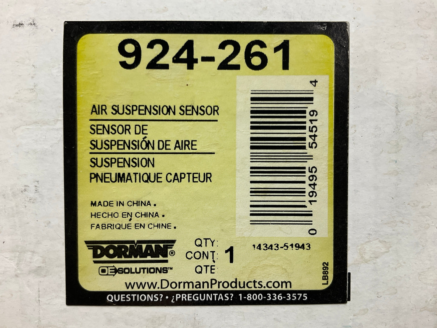 Dorman 924-261 Suspension Ride Height Sensor, Front Right
