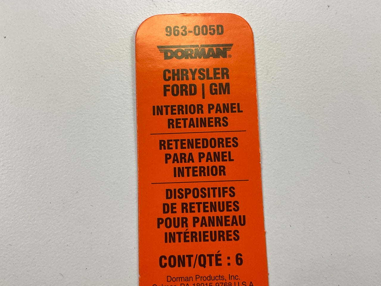 Dorman 963-005D Interior Panel Retainer Clips For Ford GM Chrysler - Pack Of 6