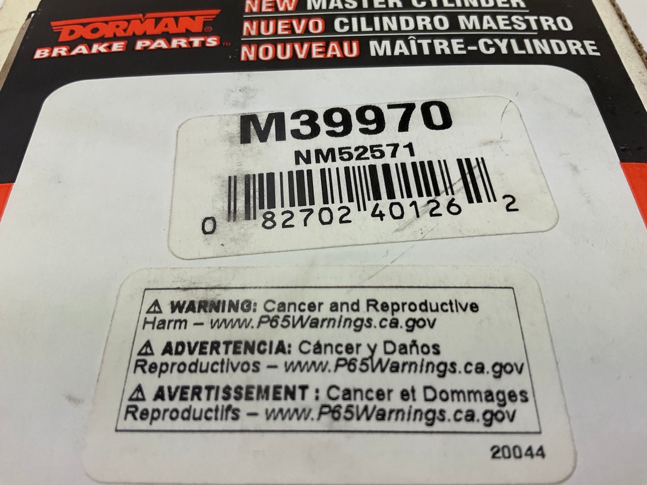 Dorman M39970 Brake Master Cylinder - W/O Reservoir