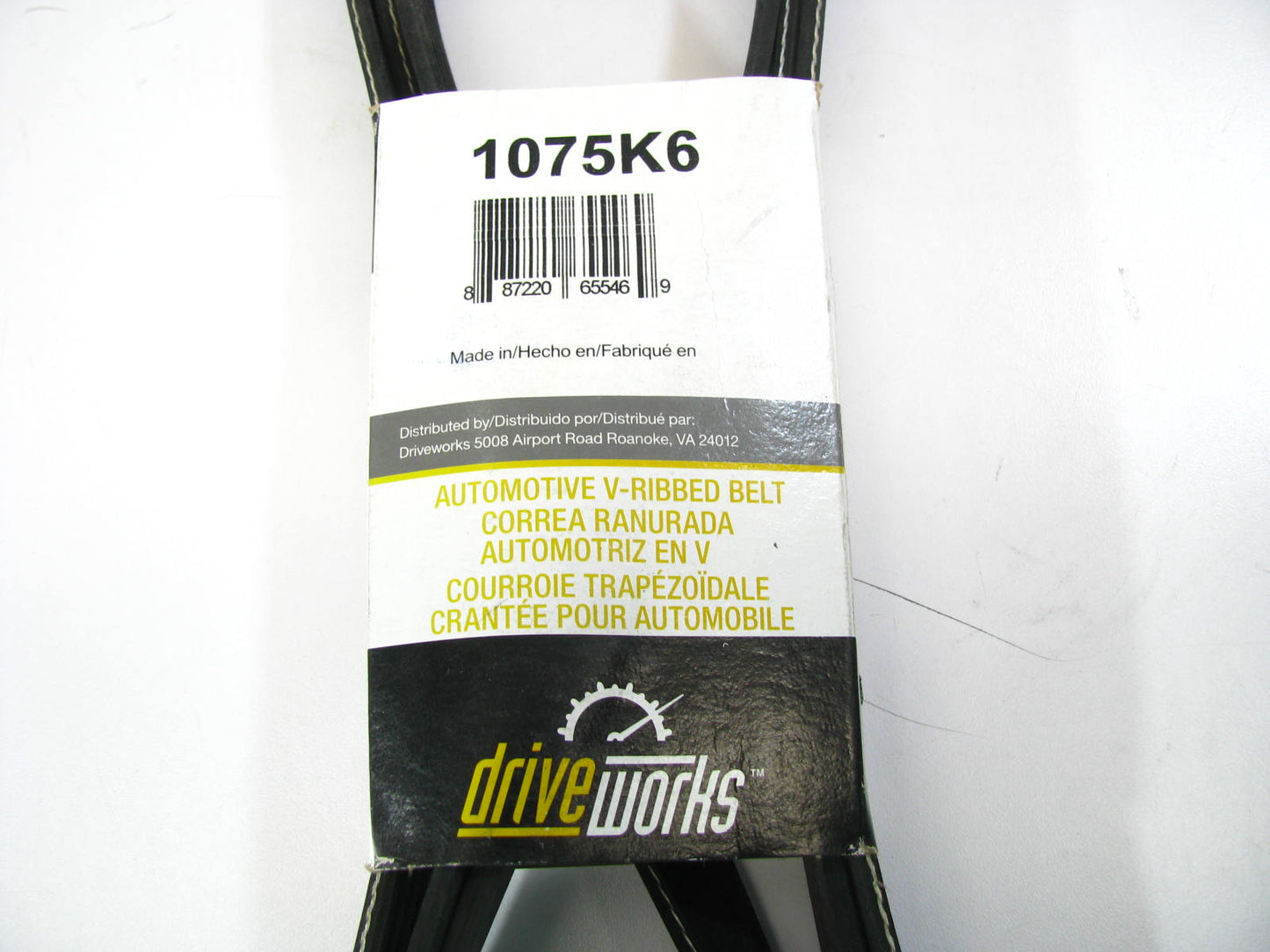 Drive Works 1075K6 Serpentine Belt - 0.84'' X 108.00'' - 6 Ribs