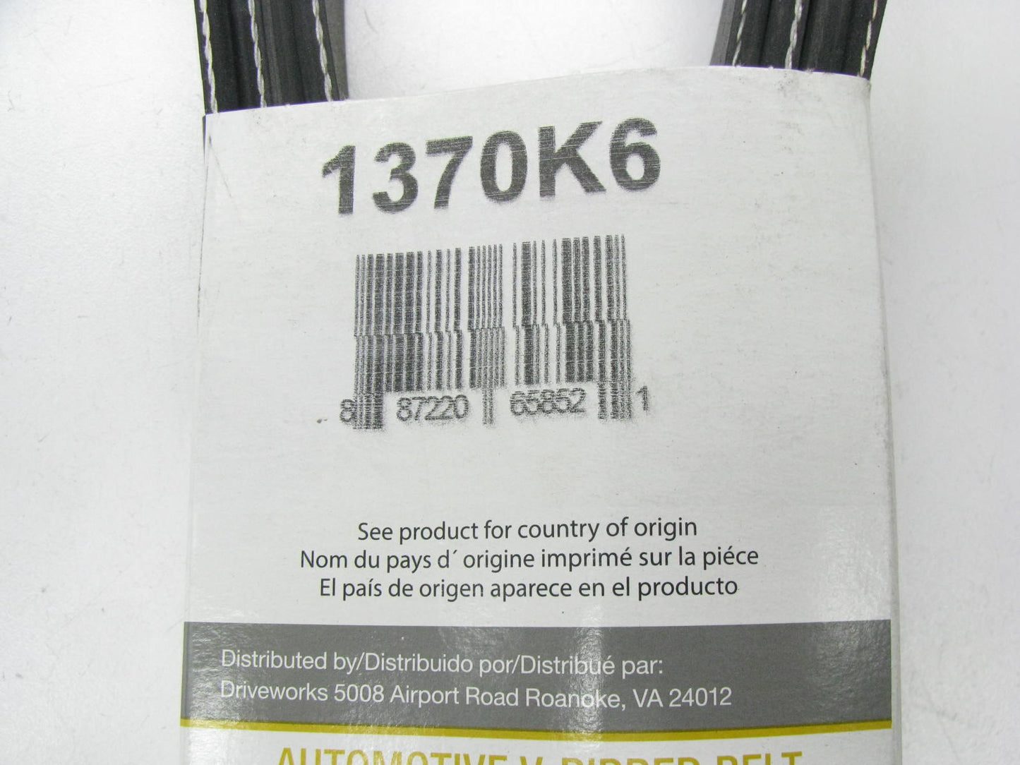 Drive Works 1370K6 Serpentine Belt - 2006-2010 Chevy GMC 6.6L Duramax Diesel